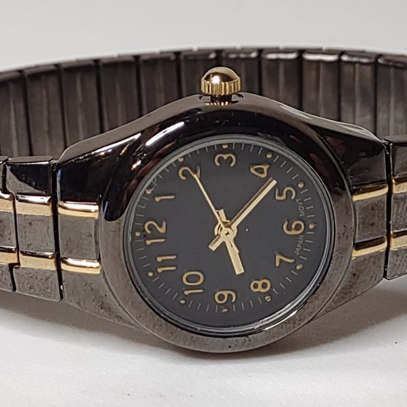 Dark Silver Tone Metal Stretch Watch - Picture 2 of 10